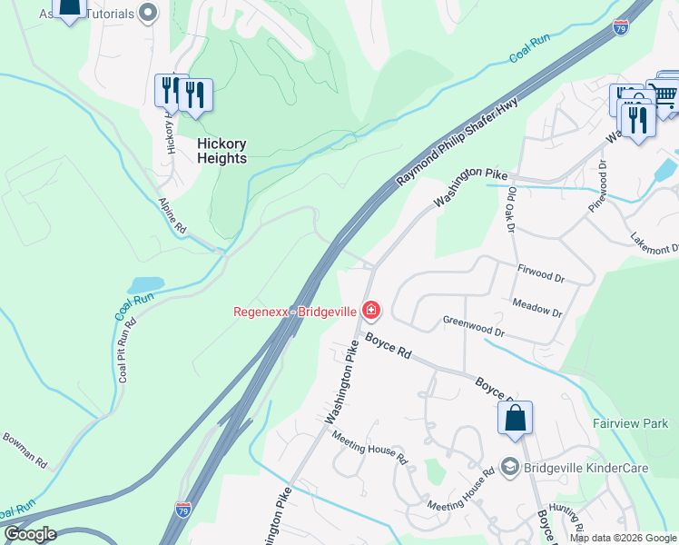 map of restaurants, bars, coffee shops, grocery stores, and more near 119 Alpine Road in Bridgeville