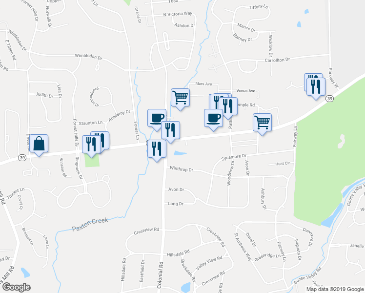 map of restaurants, bars, coffee shops, grocery stores, and more near 4309 Linglestown Road in Harrisburg