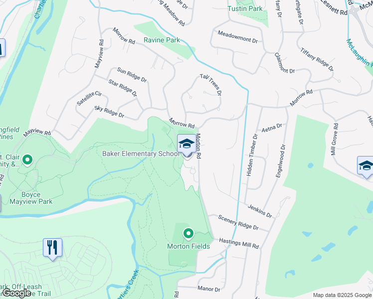 map of restaurants, bars, coffee shops, grocery stores, and more near 2300 Morton Road in Pittsburgh