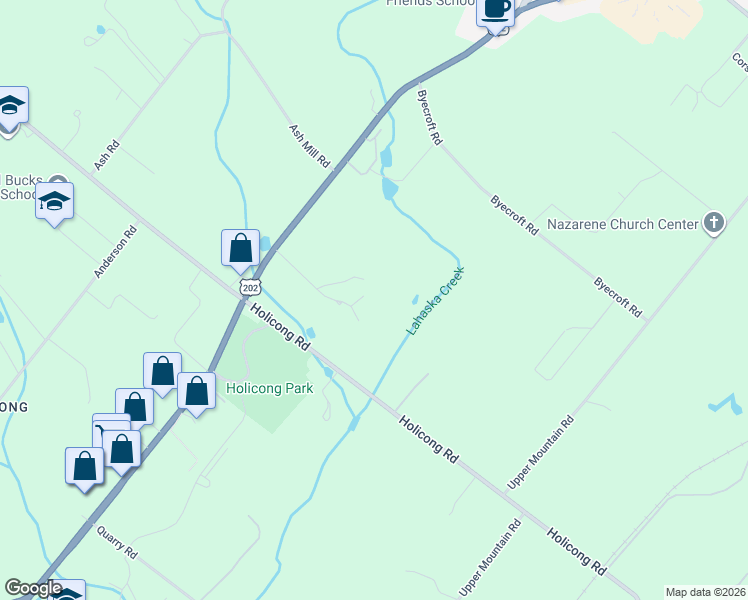 map of restaurants, bars, coffee shops, grocery stores, and more near in Bucks County