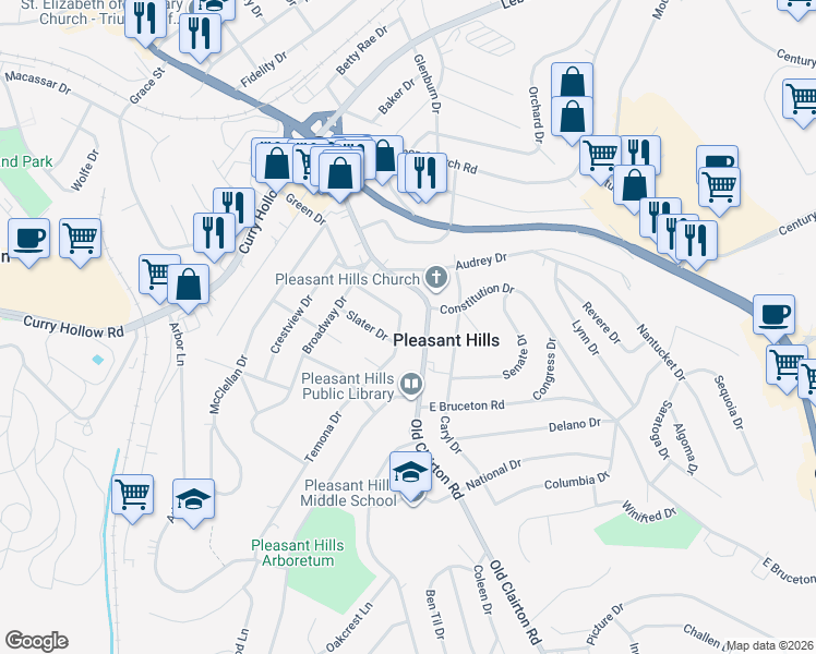 map of restaurants, bars, coffee shops, grocery stores, and more near 141 Temona Drive in Pittsburgh