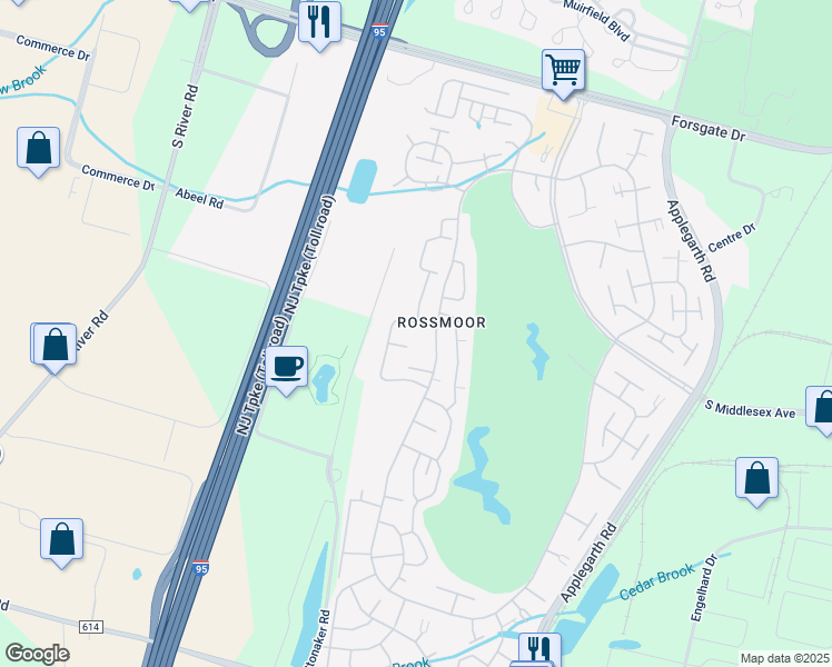 map of restaurants, bars, coffee shops, grocery stores, and more near 651 Yale Way in Monroe Township