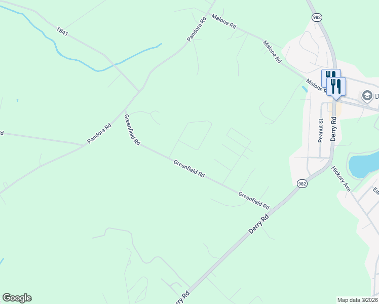 map of restaurants, bars, coffee shops, grocery stores, and more near 583 Pandora Road in Derry
