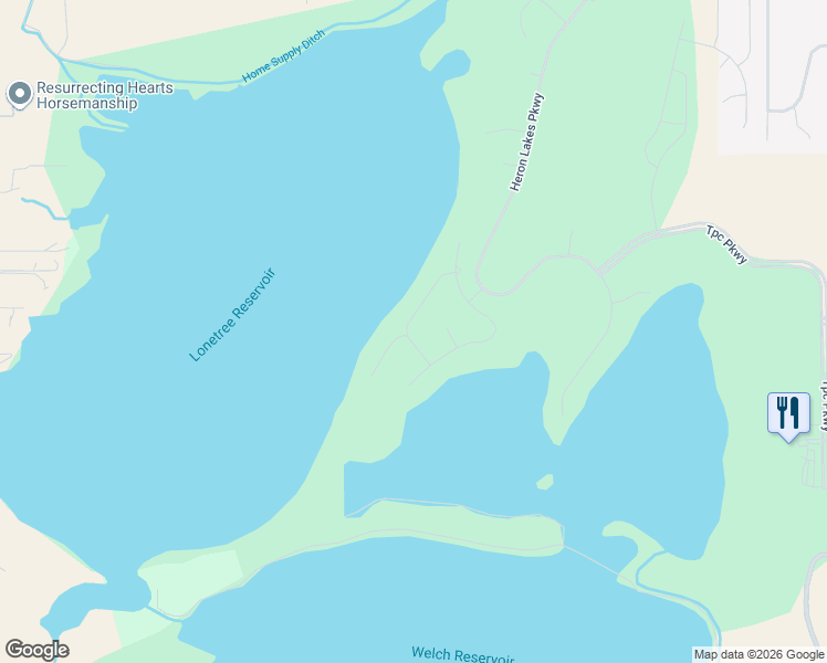 map of restaurants, bars, coffee shops, grocery stores, and more near 2723 Bluewater Road in Berthoud