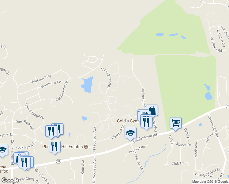 map of restaurants, bars, coffee shops, grocery stores, and more near 218 Saddle Ridge Drive in Harrisburg