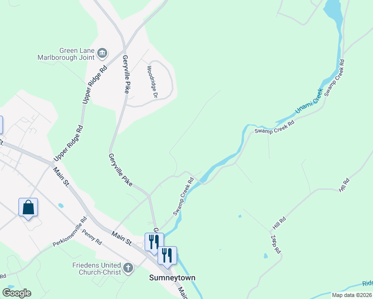 map of restaurants, bars, coffee shops, grocery stores, and more near 2012 Walters Road in Green Lane