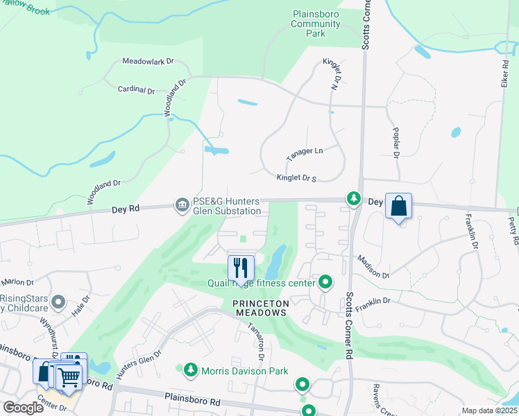 map of restaurants, bars, coffee shops, grocery stores, and more near 2806 Pheasant Hollow Drive in Plainsboro Township