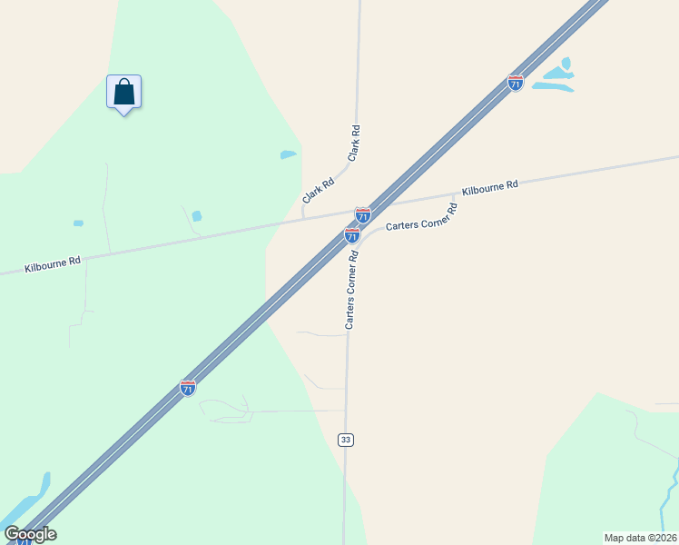 map of restaurants, bars, coffee shops, grocery stores, and more near 9736 Kilbourne Road in Sunbury