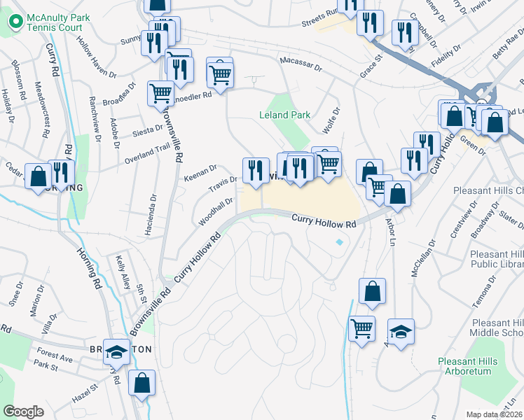 map of restaurants, bars, coffee shops, grocery stores, and more near Curry Hollow Rd & Keeport Dr in Baldwin