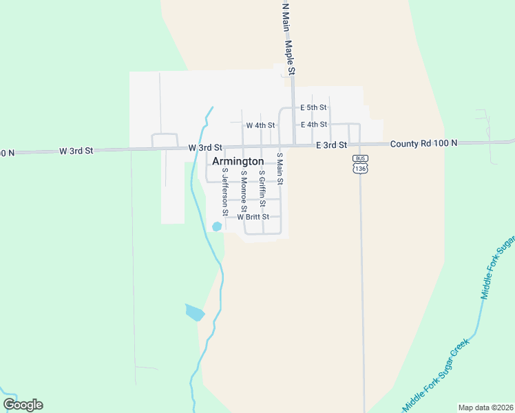 map of restaurants, bars, coffee shops, grocery stores, and more near 403 South Griffin Street in Armington