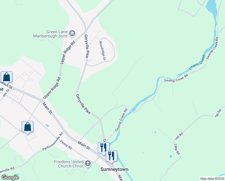 map of restaurants, bars, coffee shops, grocery stores, and more near 2012 Walters Road in Green Lane