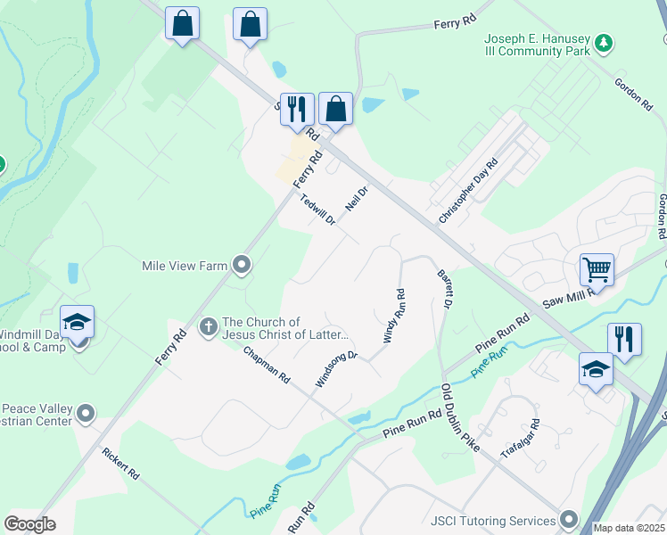 map of restaurants, bars, coffee shops, grocery stores, and more near 28 Valley View Drive in Fountainville