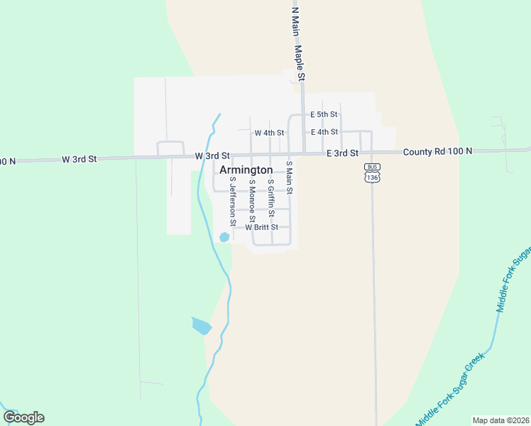 map of restaurants, bars, coffee shops, grocery stores, and more near 403 South Griffin Street in Armington