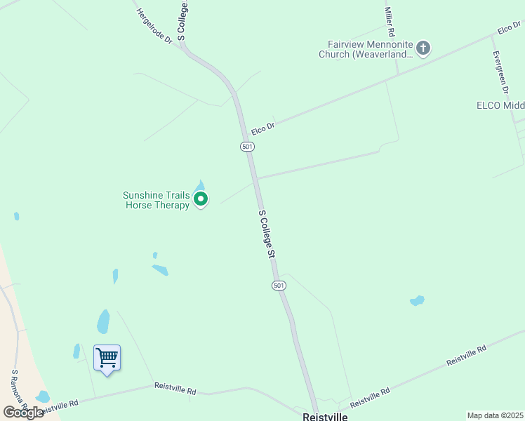 map of restaurants, bars, coffee shops, grocery stores, and more near 5200 South College Street in Myerstown