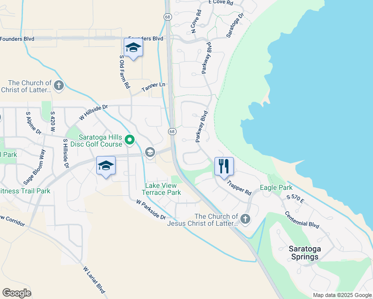 map of restaurants, bars, coffee shops, grocery stores, and more near 44 East Horseshoe Road in Saratoga Springs