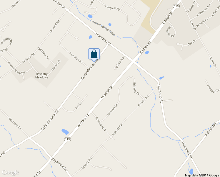 map of restaurants, bars, coffee shops, grocery stores, and more near 972 Route 113 in Sellersville
