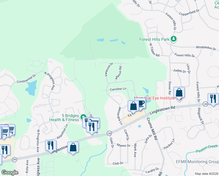 map of restaurants, bars, coffee shops, grocery stores, and more near 1056 Tibor Lane in Dauphin County