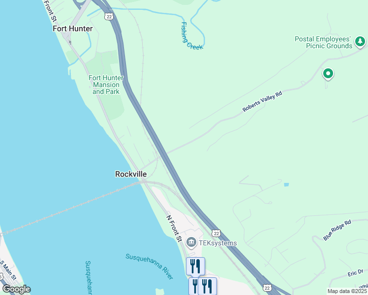 map of restaurants, bars, coffee shops, grocery stores, and more near 901 Roberts Valley Road in Harrisburg