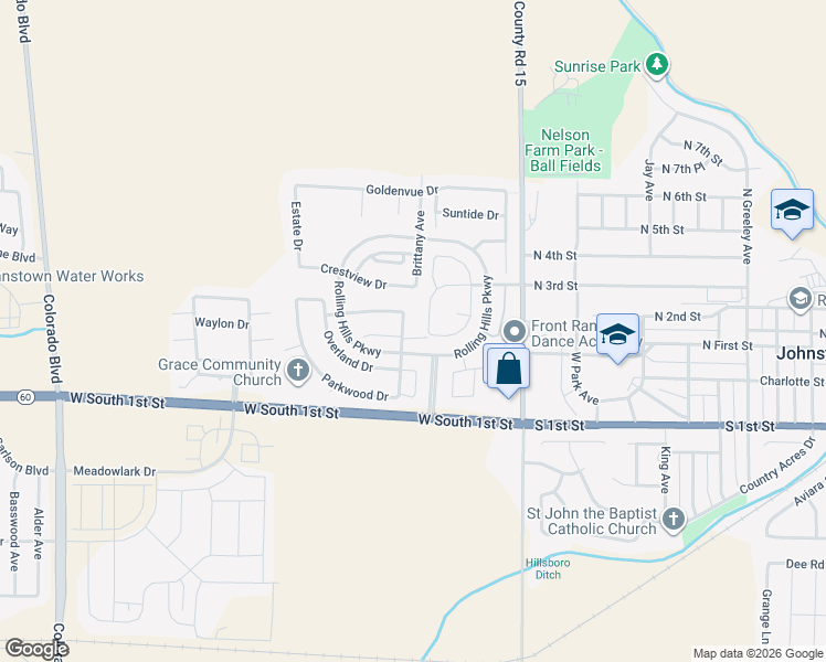 map of restaurants, bars, coffee shops, grocery stores, and more near 189 Lindenwood Avenue in Johnstown