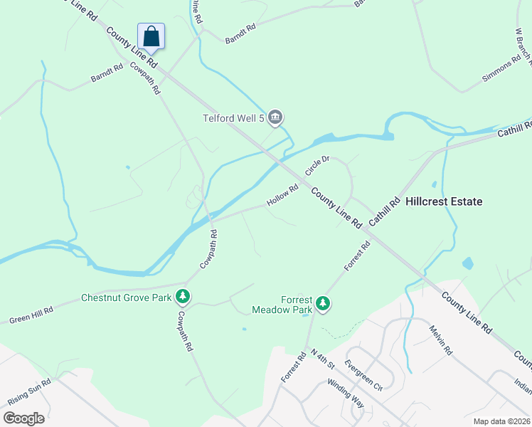 map of restaurants, bars, coffee shops, grocery stores, and more near 40 Hollow Road in Telford