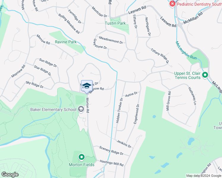 map of restaurants, bars, coffee shops, grocery stores, and more near 1575 Southampton Drive in Upper St. Clair