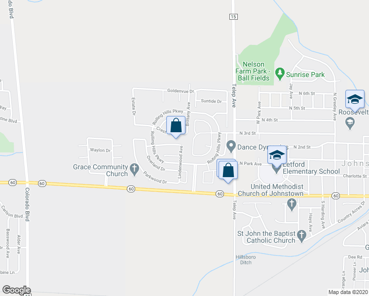 map of restaurants, bars, coffee shops, grocery stores, and more near 189 Lindenwood Avenue in Johnstown