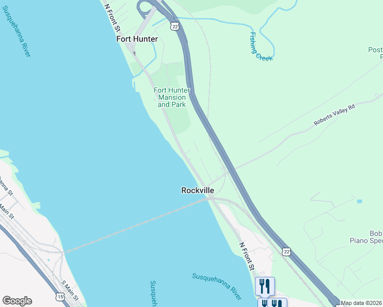map of restaurants, bars, coffee shops, grocery stores, and more near 5241 North Front Street in Harrisburg