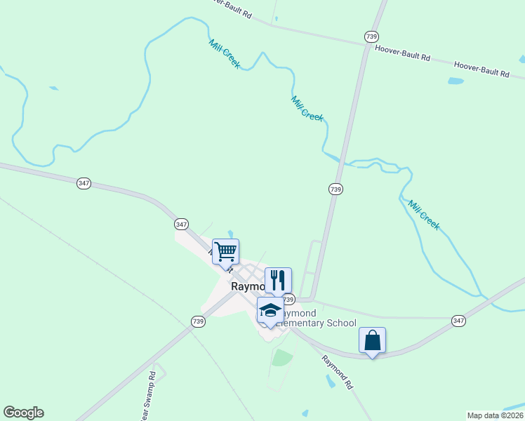 map of restaurants, bars, coffee shops, grocery stores, and more near in Raymond