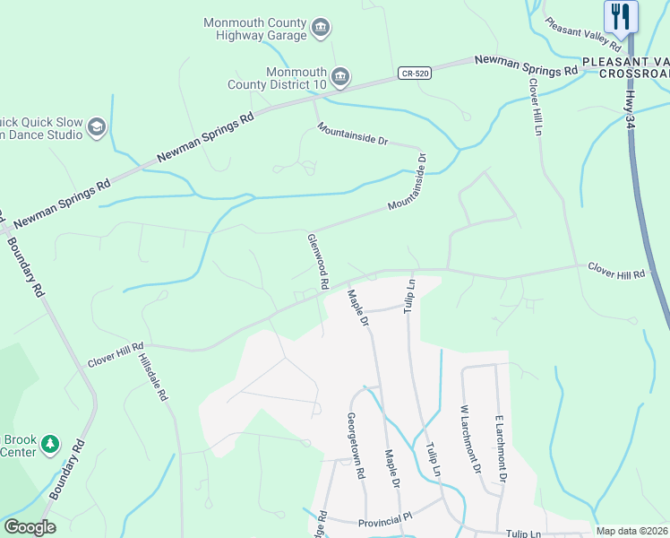 map of restaurants, bars, coffee shops, grocery stores, and more near 4 Glenwood Road in Monmouth County