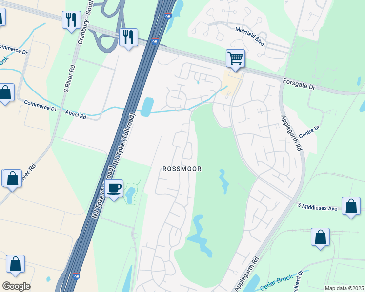 map of restaurants, bars, coffee shops, grocery stores, and more near 681A Yarborough Way South in Monroe Township
