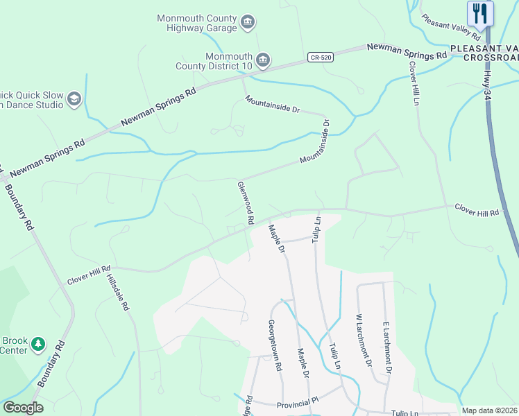 map of restaurants, bars, coffee shops, grocery stores, and more near 4 Glenwood Road in Colts Neck