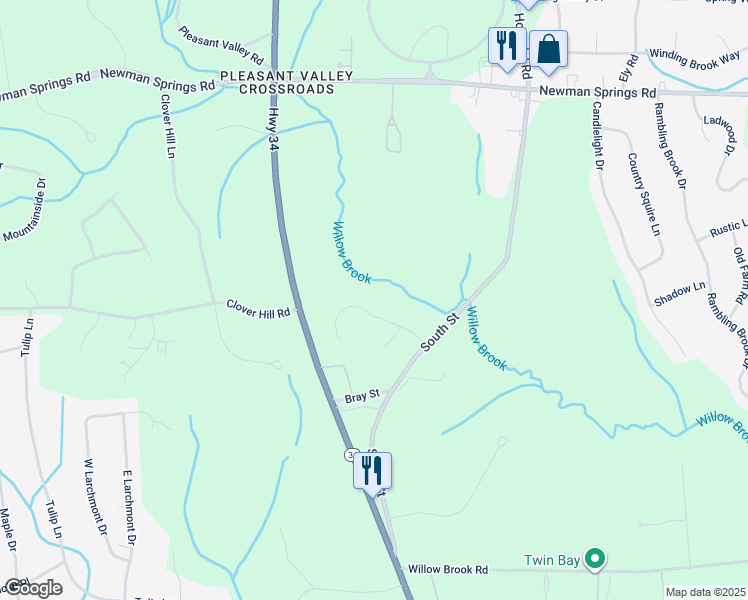 map of restaurants, bars, coffee shops, grocery stores, and more near 16 Saddle Ridge Road in Monmouth County
