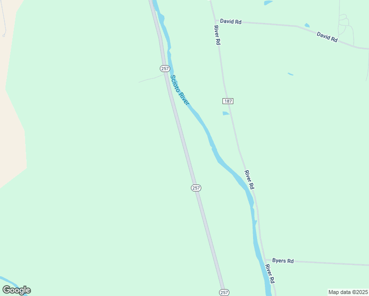 map of restaurants, bars, coffee shops, grocery stores, and more near 1005 Ohio 257 in Ostrander