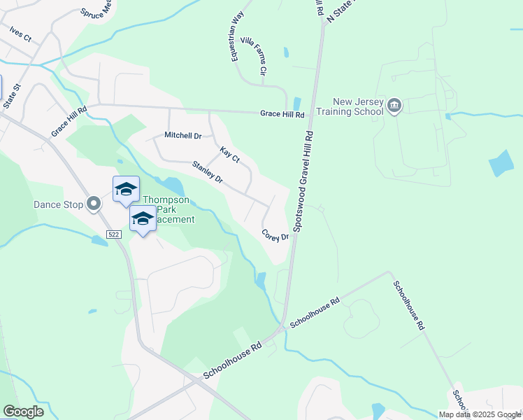 map of restaurants, bars, coffee shops, grocery stores, and more near 17 Corey Drive in Monroe Township