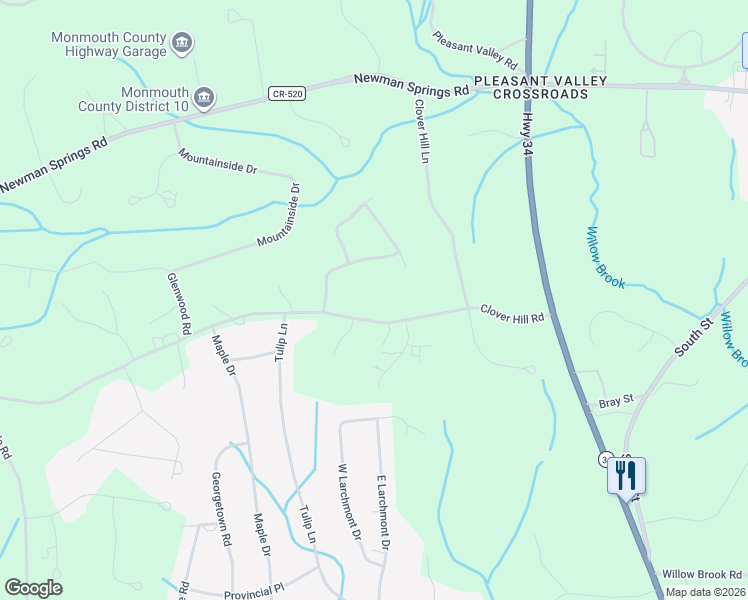 map of restaurants, bars, coffee shops, grocery stores, and more near 37 Clover Hill Road in Colts Neck