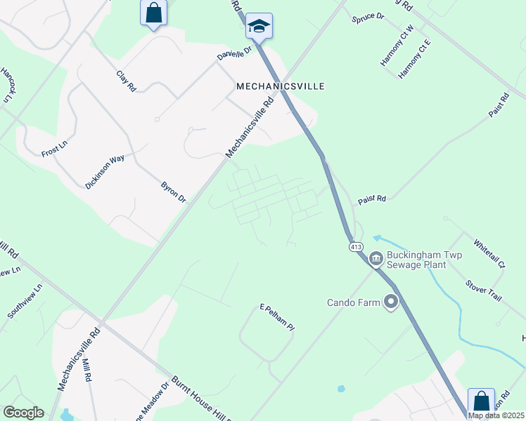 map of restaurants, bars, coffee shops, grocery stores, and more near 4828 West Blossom Drive in Doylestown