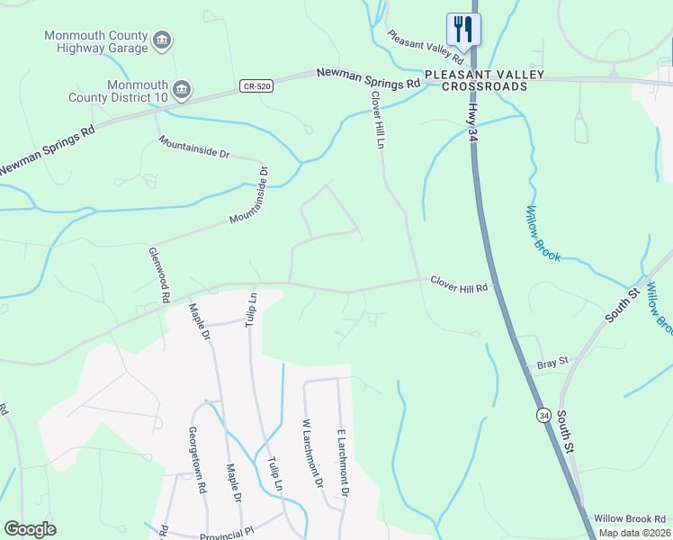 map of restaurants, bars, coffee shops, grocery stores, and more near 37 Clover Hill Road in Colts Neck