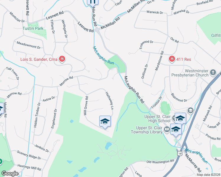 map of restaurants, bars, coffee shops, grocery stores, and more near 1707 Hathaway Lane in Pittsburgh