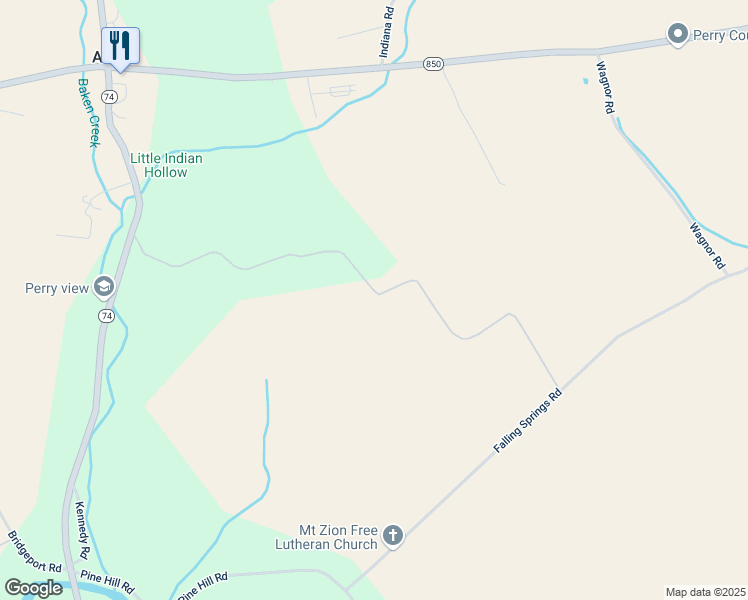 map of restaurants, bars, coffee shops, grocery stores, and more near 185 Richard Lane in Landisburg