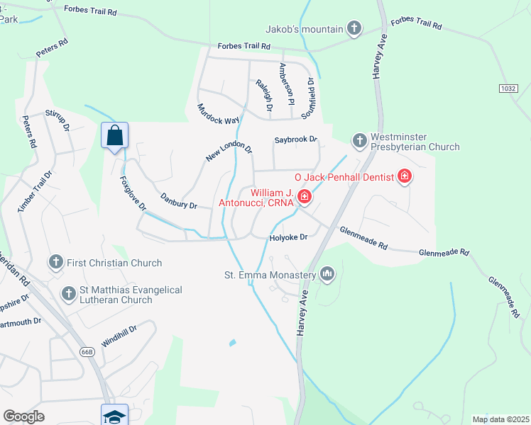 map of restaurants, bars, coffee shops, grocery stores, and more near 30 Brattleboro Drive in Greensburg