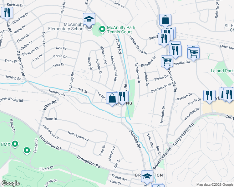 map of restaurants, bars, coffee shops, grocery stores, and more near in Baldwin