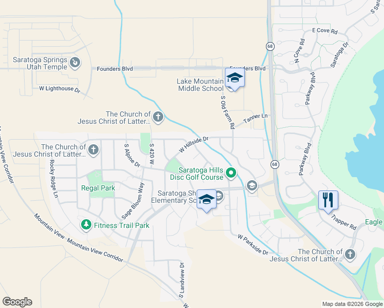 map of restaurants, bars, coffee shops, grocery stores, and more near 286 Sky Court in Saratoga Springs