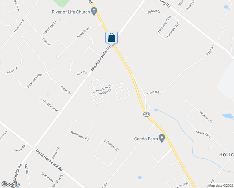map of restaurants, bars, coffee shops, grocery stores, and more near 4877 East Blossom Drive in Doylestown