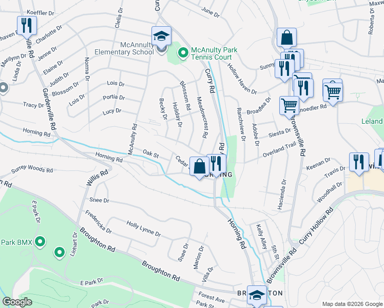 map of restaurants, bars, coffee shops, grocery stores, and more near 5351 Blossom Road in Pittsburgh