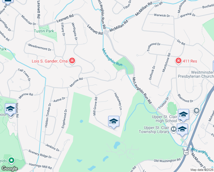 map of restaurants, bars, coffee shops, grocery stores, and more near 2260 Morrow Road in Pittsburgh