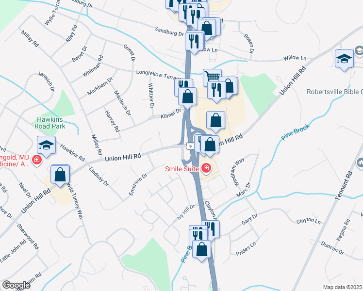 map of restaurants, bars, coffee shops, grocery stores, and more near 299 U.S. 9 in Englishtown