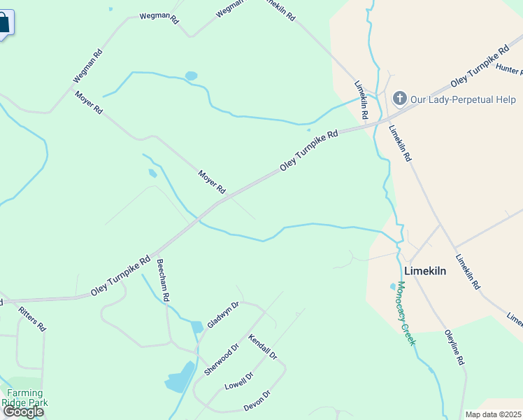 map of restaurants, bars, coffee shops, grocery stores, and more near 5511 Oley Turnpike Road in Reading