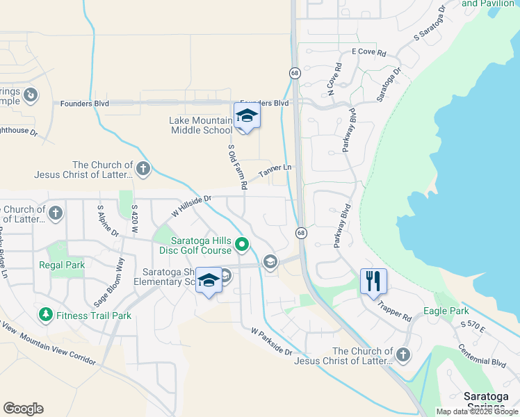 map of restaurants, bars, coffee shops, grocery stores, and more near 1234 South Adams Cove in Saratoga Springs