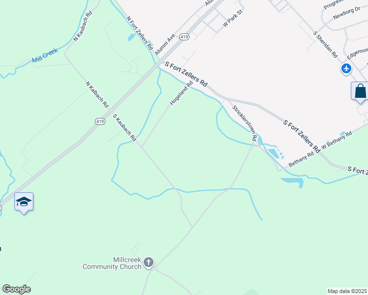 map of restaurants, bars, coffee shops, grocery stores, and more near 7 Hogeland Road in Newmanstown