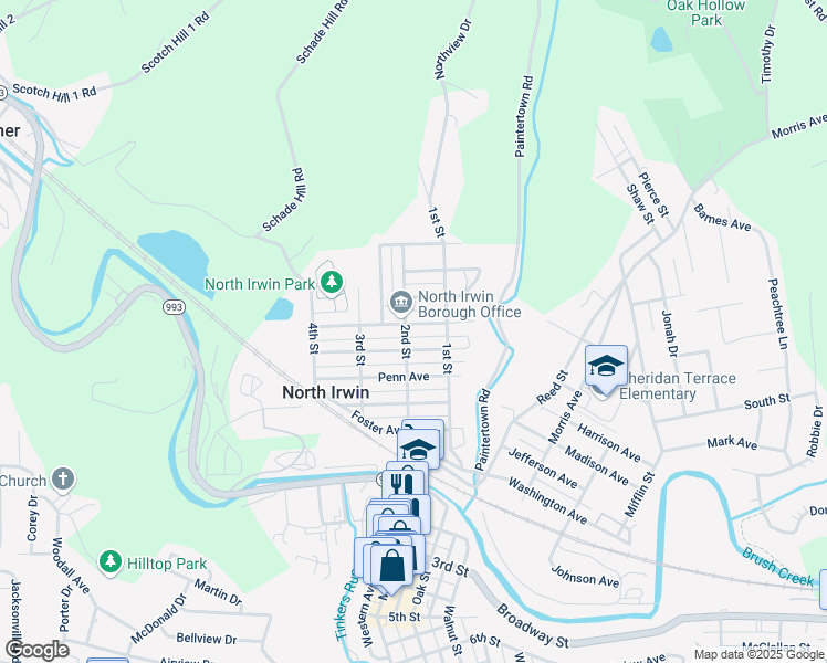 map of restaurants, bars, coffee shops, grocery stores, and more near 29 Webster Avenue in Irwin